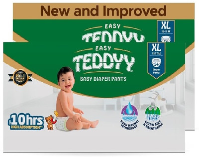 TEDDYY EASY diaper pants - Extra Large (54 pieces) - ( Pack of 2 ) - XL(108 Pieces)