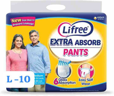 LIFREE EXTRA ABSORB PANTS L 10-JHV11 Adult Diapers - L(9 Pieces)