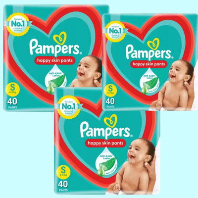 Pampers Comfortable S Size Diapers for Dry Fit and Superior Absorption NI - S(120 Pieces)