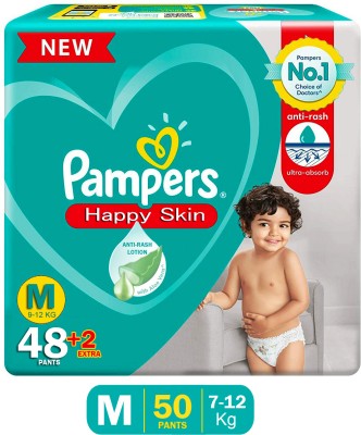 Pampers Happy Skin care Value Pack 50 - M(50 Pieces)