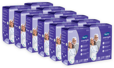 DIGNITY Overnight Tape Style Adult Diapers - M(120 Pieces)