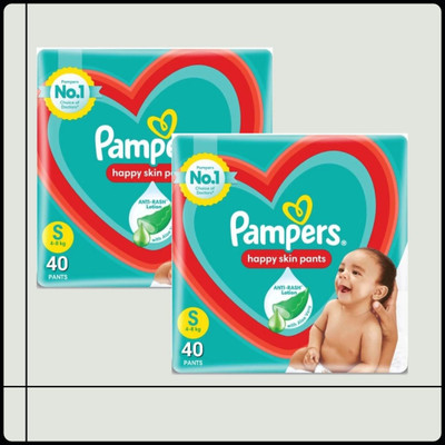 Pampers Baby Diapers-S Size(Pack of 2)-25N366 - S(80 Pieces)