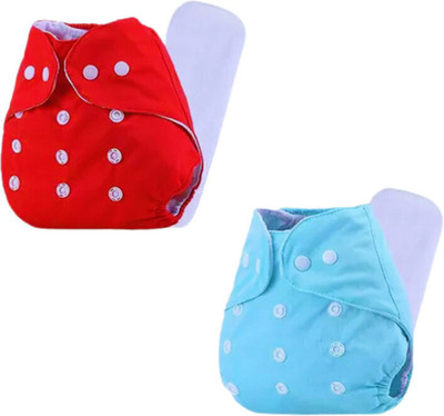DECRONICS Newborn Baby Reusable Pack of 2 Cloth Diapers With 5 Layer 2 Insert Pads, CD138 - S - M(2 Pieces)