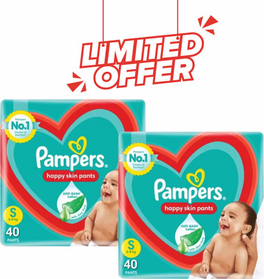 Pampers All-Day Comfort Diapers S Size, 80-Pack Anti-Rash Aloe Care IW - S(80 Pieces)