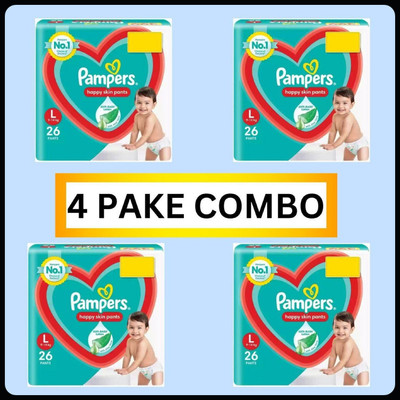Pampers Baby Diapers-L Size(Pack of 4)-25N466 - L(104 Pieces)