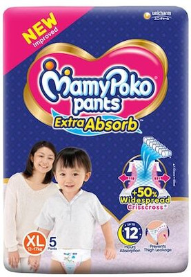 MamyPoko Pants Extra Absorb Extra Large Diapers - XL(5 Pieces)