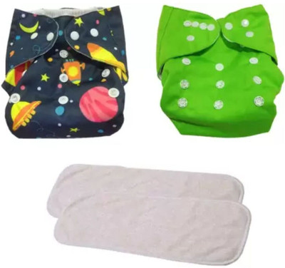 Little Feet Pack of 6 Side Leakage Proof Reusable Cloth Diaper with Quick Dry - S - M(3 Pieces)