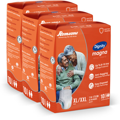 DIGNITY Magna Pant Style Adult Diapers - XL - XXL(30 Pieces)