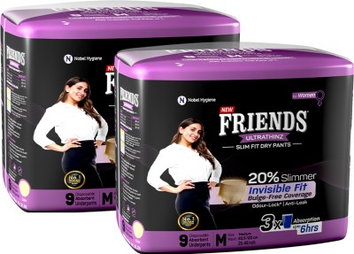 FRIENDS UltraThinz Slim Fit Dry Pants for Women - M(18 Pieces)