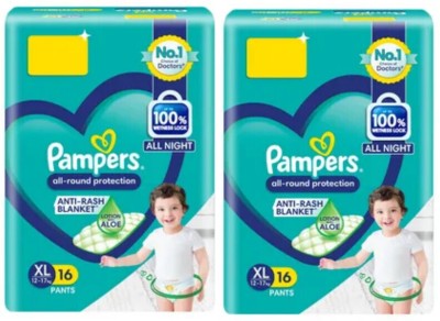 Pampers PANTS ALL ROUND PROTECTION DIAPERS XL 16+16 PACK OF 2 - XL(32 Pieces)