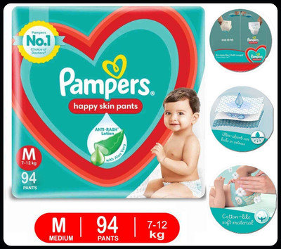 Pampers Baby Diapers-M Size(Pack of 3)-25N691 - M(94 Pieces)