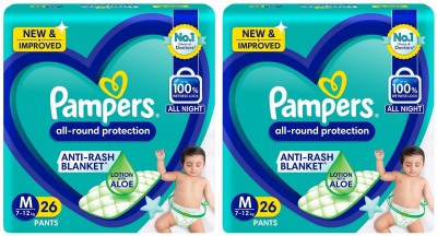 Pampers All round protection Mediam size M - 26x2 Pcs Diapers - M(52 Pieces)