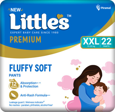 Little's Comfy Baby Pants Diapers with Wetness Indicator and 12 hours Absorption - XXL(22 Pieces)