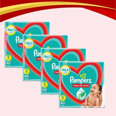 Pampers S Size Baby Diapers 160 Pack, Rash-Free Soft Skin Protection KG - S(160 Pieces)