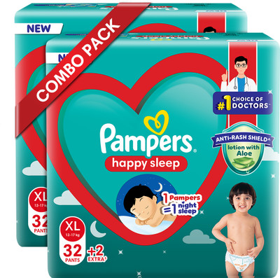 Pampers Happy Skin Pants Combo of 2 Pack - XL(68 Pieces)