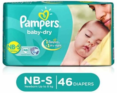 Pampers Baby dry diaper Nbs 46 PACK OF 1 - New Born(46 Pieces)