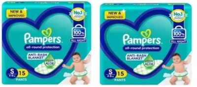 Pampers All round Protection, Lotion with Aloe Vera S - 15+15 - S(30 Pieces)