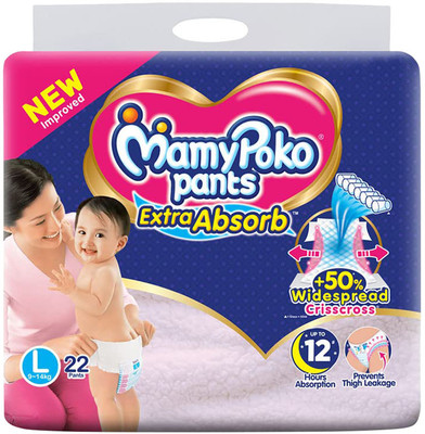 MamyPoko Pants Extra Absorb Large Size Diapers - L(22 Pieces)
