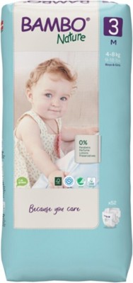 Bambo Nature Eco-friendly Tape Diapers with Wetness Indicator - M(52 Pieces)