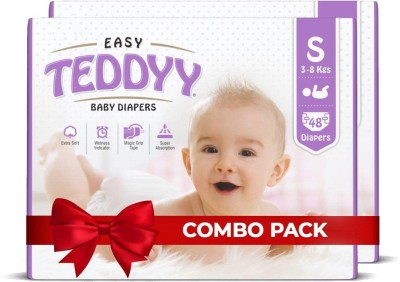 TEDDYY EASY tape diaper - Small (48 pieces) - ( Set of 2 ) - S(96 Pieces)