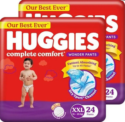 Huggies Complete Comfort Wonder Pant, India's Fastest Absorbing Diaper (24 X 2) - XXL(48 Pieces)