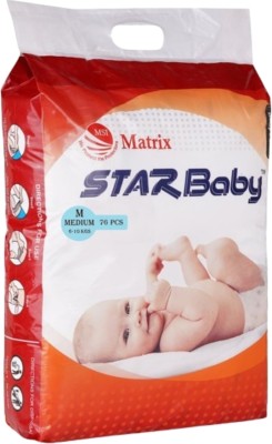 STARfit Baby Diapers, Upto 6-10 Kg, M, Pack of 1 , 76 Pieces - M(76 Pieces)