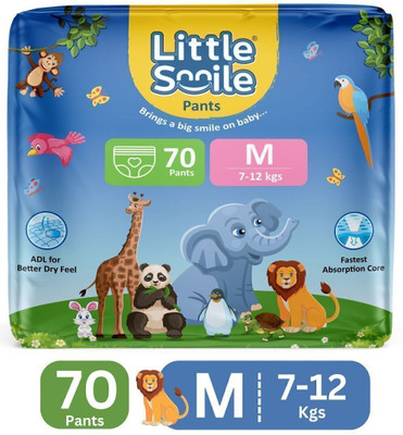 Little Smile Better Dry Feel Baby Diaper Pants | Medium - M(70 Pieces)