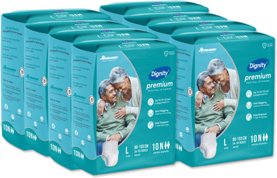 DIGNITY Premium Pant Style Adult Diapers - L(80 Pieces)