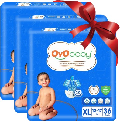 Oyo Baby Extra Absorb Pants, Baby Pull-Up Diaper Pants - XL(108 Pieces)