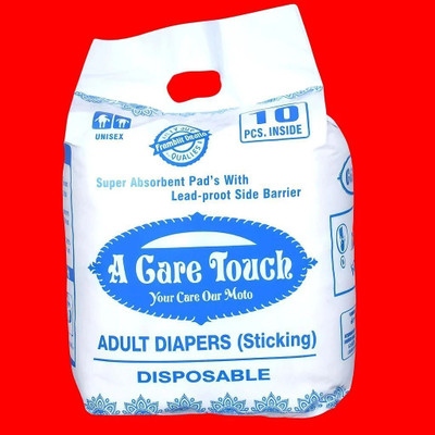 A Care Touch Sticking,High Absorbency,Leak Proof,Anti-Bacterial Adult Diapers - M(10 Pieces)