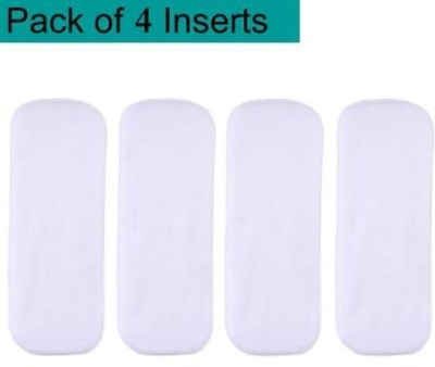 RAREGEAR 5 Layer Inserts Pads Liners Natures Cloth Diaper Reusable Washable Pack of 4 - New Born(4 Pieces)