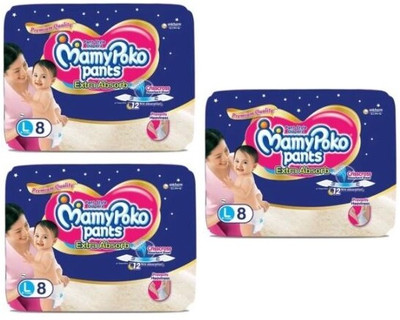 MamyPoko Pants Extra Absorb Large - 8x3 Diapers - L(24 Pieces)