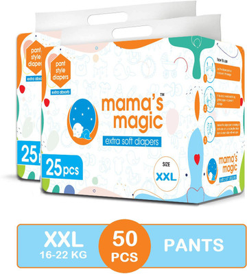Mama's Magic Baby Pant Diapers, All Round Protection Pants Pack of 2 - XXL(50 Pieces)