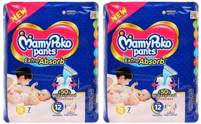MamyPoko Pants Extra Absorb Diaper Pants S - 7x2 Diapers - S(14 Pieces)