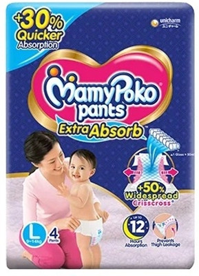 MamyPoko Pants Extra Absorb Large, 4 Pcs - L(4 Pieces)