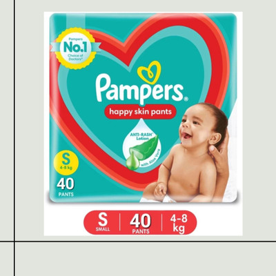 Pampers Anti-Rash Baby Diapers, S Size Pants, 40 Pieces with Dry Fit Care HW - S(40 Pieces)