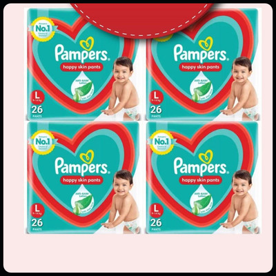 Pampers Baby Diapers-L Size(Pack of 4)-25N440 - L(104 Pieces)