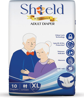 SHIELD Premium Tape Style | Pack of 1 | Adult Diapers - XL(10 Pieces)