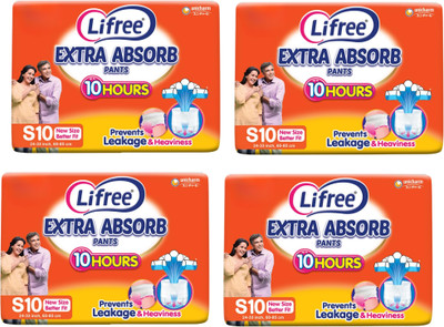 LIFREE Extra Absorb Pants, Small - Waist Size: 24-33 Inch, 40 Count pack of 4 - S(40 Pieces)