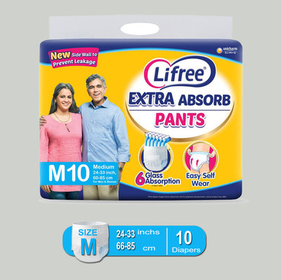 LIFREE Adult Diaper Pants, Extra Absorb Adult Diapers Adult Diapers - M(10 Pieces)