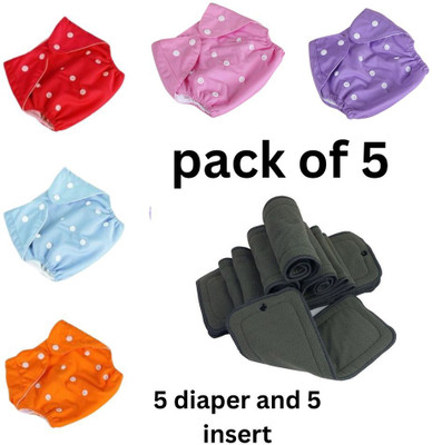 Softlia Washable & Waterproof Nappy With Insert 5+5 Adjustable For Age 0 - 24 Months. Adult Diapers - S - M(5 Pieces) Softlia Washable & Waterproof Nappy With Insert 5+5 Adjustable For Age 0 - 24 Months. Adult Diapers - S - M(5 Pieces)