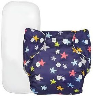 Laee cute Washable Reusable Print Baby Cloth Diaper With Insert Cotto Pad Set Of 1