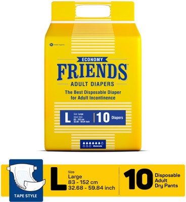 FRIENDS Economy Tape Type Adult Diapers - L(10 Pieces)