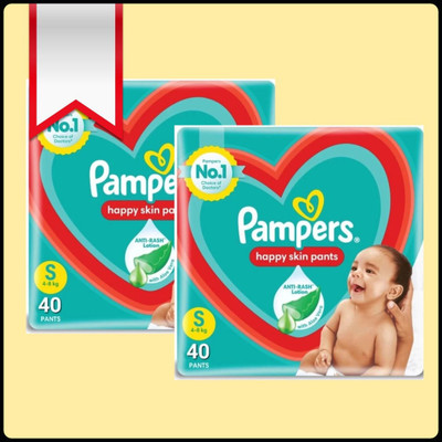 Pampers Baby Diapers-S Size(Pack of 2)-25N416 - S(80 Pieces)