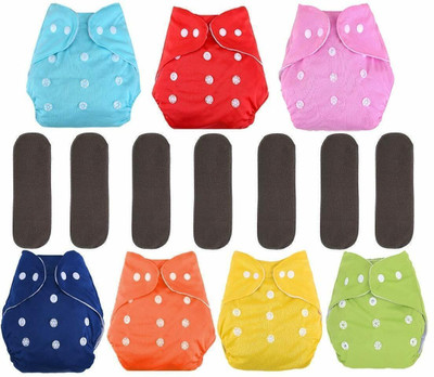 Smoky Reusable Premium Washable Cloth Diaper for Kids - S - M(14 Pieces)