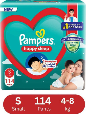 Pampers Anti rash lotion with Aloe vera baby Small size diaper pants(Pack of 1) - S(114 Pieces)