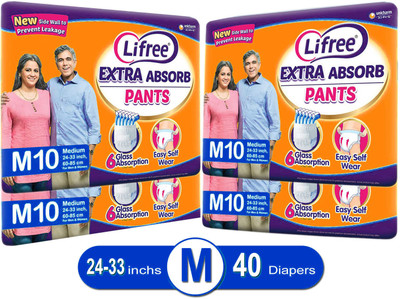 LIFREE Adult Diaper Pants, Extra Absorb Adult Diapers - M(40 Pieces)