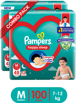 Pampers Happy Skin Pants Combo of 2 Pack - M(100 Pieces)
