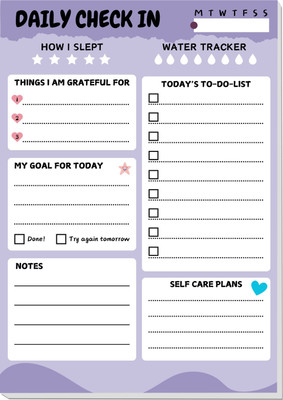 Tanvi To Do List Magnetic Back Notepad-100 Sheets Tear Off, 7.6X5.5 for Study And Work A5 Planner Ruled 100 Pages(Blue)
