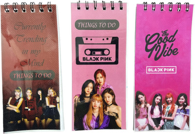Z-Plus Cool Girls Black Pink notepad Daily Planne A5 Note Pad yes 100 Pages(Multicolor, Pack of 2)